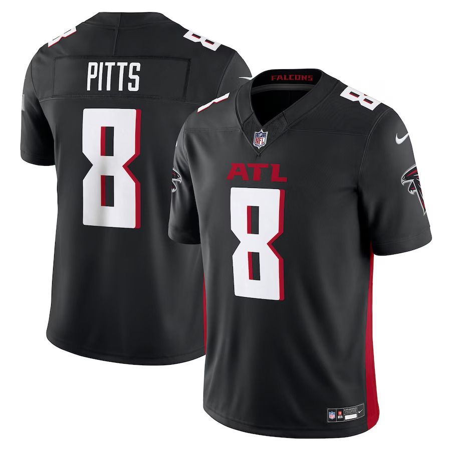 Men Atlanta Falcons 8 Kyle Pitts Nike Black Vapor F.U.S.E. Limited NFL Jersey